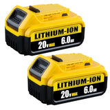 DCB200 6.0Ah 2Pack Battery Replacement for Dewalt 20V Max Battery Lithium Ion Compatible with Dewalt Battery DCB204 DCB206 DCB201 DCB203 DCD DCF DCG Series Cordless Power Tools WoodArtSupply