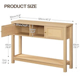 HOOBRO Console Table, 47" Rattan-Like Entryway Table with Storage, Narrow Sofa Table Behind Couch for Living Room Entry Foyer Hallway, Natural NL34XG01 HOOBRO