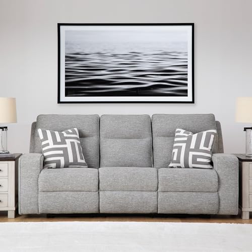 Signature Design by Ashley Biscoe Casual UV Resistant Power Reclining Sofa with Adjustable Headrest and USB Ports, Light Gray Signature Design by Ashley