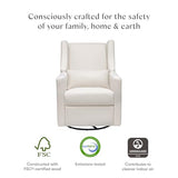 Babyletto Kiwi Recliner and Swivel Glider in Performance Cream Eco-Weave, GREENGUARD Gold Certified, Manual Recline, Water Repellant + Stain Resistant Fabrics