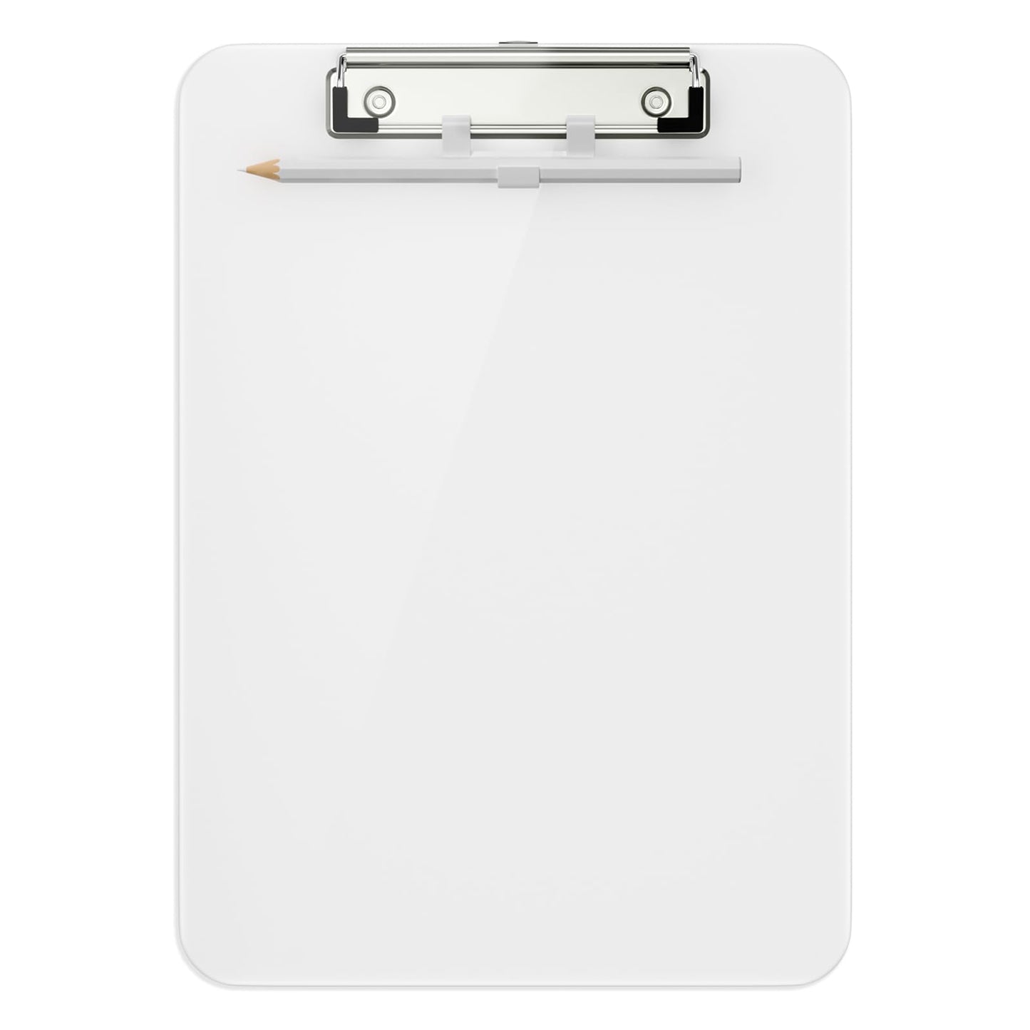 Hongri Plastic Clipboard, White 8.5x11" Clipboard, A4 Letter Size Clipboards for Nurses, Students, Office and Women, Clipboard with Pen Holder and Low Profile Clip, Size 12.5 x 9 Inch(White)