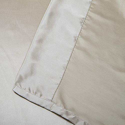 Satin Bed Sheets California King Size Sheets Set, Taupe Silk Sheets, 4 - Pieces Soft Bedding Set with 1 Deep Pocket Fitted Sheet,1 Flat Sheet,2 Pillowcase Luxbedding