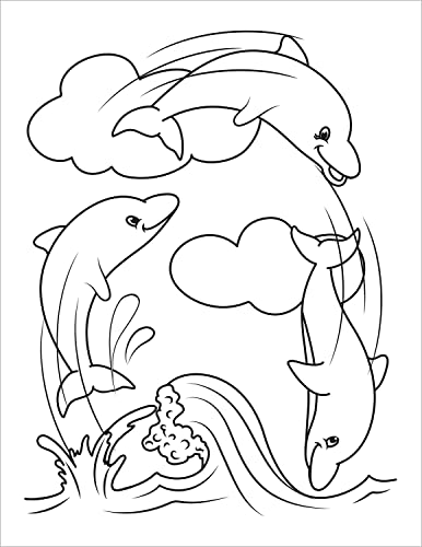 Ocean Coloring Book: Fish & Underwater Sea Animals to Color for Kids Ages 4-8 (Coloring Books for Kids) WoodArtSupply