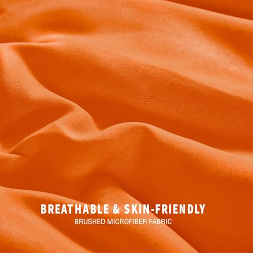 Exclusivo Mezcla Lightweight Reversible King Size Comforter Set, Down Alternative Comforter with 2 Pillow Sham, King Size Bedding Set for All Seasons, Orange/Yellow Exclusivo Mezcla