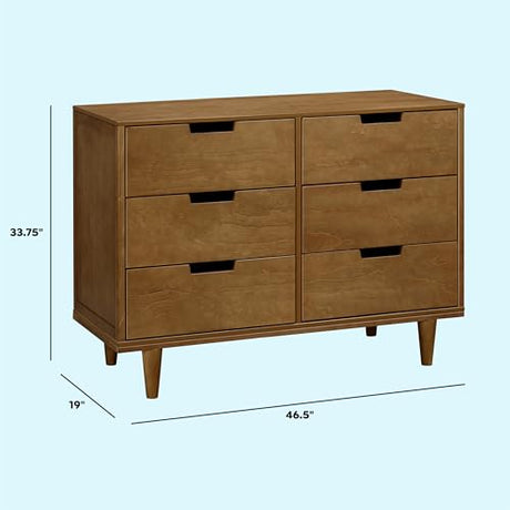 DaVinci Marley 6-Drawer Dresser - Baby Dresser for Nursery - Kids Bedroom Furniture - Double Chest of Drawers for Toddler Boys and Girls - Versatile Wood Dresser for Living Room, Hallway - Walnut DaVinci