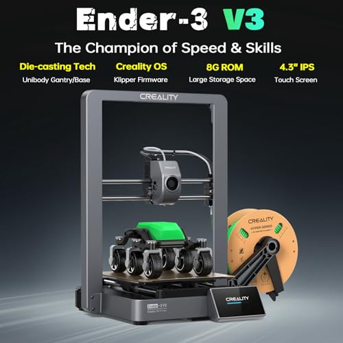 Creality Ender 3 V3 Speedy 600mm/s CoreXZ 3D Printer with Touchscreen, Clog-Free Dual-Gear Direct Extruder, Auto Leveling, Smart Self-Check, Input Shaping with G-Sensor, Full Metal Design - WoodArtSupply