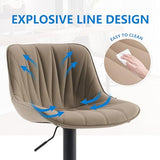 YOUNIKE Bar Stools Set of 2 for Kitchen Island, Khaki Swivel Tall Barstools, Adjustable Bar Stool with Back, Faux Leather Padded Bar Chairs, Modern Counter Height Stools with 300LBS Support YOUNIKE