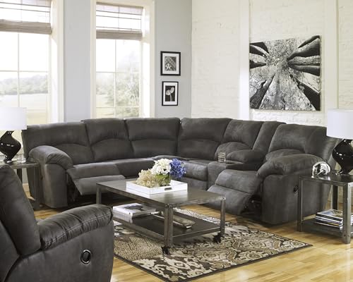 Signature Design by Ashley Tambo Faux Leather Manual Rocker Recliner, Gray Signature Design by Ashley