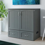 AFI, Southampton Murphy Bed Chest Twin XL with 6" Mattress, Storage Drawer & Built-in USB Charger, Grey AFI