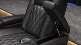 Valencia Tuscany Home Theater Seat - Nappa Leather Power Recliner with Cool Gel Memory Foam, USB-C/A Charging, RGB LED Lights, Adjustable Lumbar & Headrest (Single Recliner,Black) VALENCIA THEATER SEATING