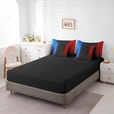 Feelyou Geometric Ombre Teens Comforter Set with Sheets Full Size Kids Boys Women Blue Red and Black 7 Piece Bedding Set Decor Modern Stripes Bed Set Feelyou