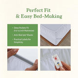 California Design Den Twin Sheets Set - Soft 100% Organic Cotton Sheets with Deep Pockets, Crisp Percale, Breathable and Durable Bedding Set - White California Design Den