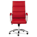 Alera, Red Neratoli Series HighBack Swivel/Tilt Chair, Soft Leather, Chrome Frame, High-Back Alera