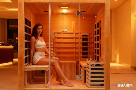 Smartmak Far Infrared 2 Person Recliner Sauna Room, Indoor Traditional Sauna Room, 10 Heating Panels, 7 Color Light, Oxygen Bar, Bluetooth Speaker (220V, 3400W) (Cedar, 3 Person) Smartmak