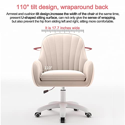 XUEGW Home Office Chair Computer Chair with Mid-Back Upholstered Modern Tufted Computer Task Chair Swivel Height Adjustable Velvet Accent Chair. XUEGW