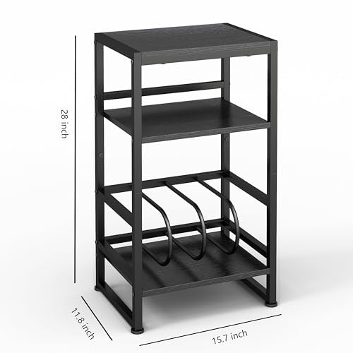 ZEXVIDA Record Player Stand,3-Tier Record Player Table with U-Shaped Vinyl Storage Up to 120 Albums,28" H End Table Turntable Stand with Storage,Record Table Vinyl for Living Room Bedroom ZEXVIDA