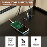 JanflyHome Cat Litter Box Enclosure with Power Outlet, 60'' Large Double Hidden Cat Litter Box Furniture with Shelf, Indoor Cat House Furniture with Cat Scratching Pad for 2 Cats, Vintage Brown… JanflyHome