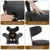 ELECWISH Meditation Chair, ADHD Chair for Adults with Wing Back Support, Criss Cross Kneeling Yoga Desk Office Use with Wheels, Height Adjustable seat and Leg Rest, Black ELECWISH