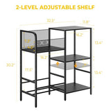 Record Player Stand with LED Light, Turntable Stand with Vinyl Storage - Up to 300+ Albums, 3-Tier Record Player Table Cabinet, Adjustable Shelf & V-Shaped Holder, Vinyl Display Shelf for Living Room Nidouillet