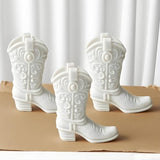 Japleed Cool Boot Shape Candle Molds, 3D Cowboy Chocolate Molds, Cowboy Boot Silicone Molds for Resin Candle Soap Wax Making, Silicone Fondant Jelly Ice Cake Decoration Mold for Crafts Baking Tool