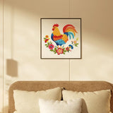Nuberlic Rooster Embroidery Kit for Adults Beginners, Stamped Farmhouse Embroidery Starter Kit with 7.9 Inch Hoop, Threads, Needles & Instructions, DIY Needlework Craft Gift