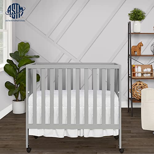 Dream On Me Jett Non-Full Size Folding Convertible Crib, Lightweight Portable Crib, Three Adjustable Mattress Height Settings, Easy to Fold Travel Crib, 1.5” Mattress Pad Included Dream On Me