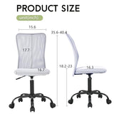 BestOffice Ergonomic Office Chair Desk Chair Mesh Computer Chair Armless Back Support Modern Executive Rolling Swivel Chair with Lumbar Support (White) BestOffice