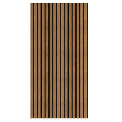 Two Acoustic Wood Wall Veneer Slat Panels - Natural Oak Wood Veneer Panels | 46.45” x 18.89” Each | Soundproof Paneling | Wall Panels for Interior Wall Decor | Luxury Real Wood | 0.82” Depth