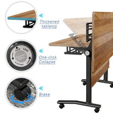 Usosidam Folding Conference Room Table with Wheels, Modular Flip-Top Conference Tables for Training Rooms, Classrooms & Seminars, Mobile Conference Table for Multi-Person Meetings Usosidam