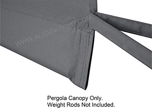 ALISUN Universal Pergola Canopy Top for 8-ft x 10-ft Pergola Structure - Grey (Canopy Fabric Top Only, Size: 196-inch x 88-inch)