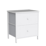 BOLUO White Nightstands Set of 2, 2 Drawer Dresser for Bedroom Night Stand Small Dresser End Table with Drawers Modern BOLUO