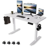 Whole Piece Standing Desk with Wheels Adjustable Height- Mobile Stand up Desk with Lockable Casters, Portable Sit Stand Desks Electric for Home & Office Workstation iWkstation