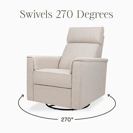 Namesake Willa Plus Power Glider Recliner w/Power Headrest in Performance Beach Eco-Weave, Water Repellent and Stain Resistant, Greenguard Gold and CertiPUR-US® Certified NAMESAKE