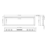 Modern Ember Highmark 60 Inch Smart Linear Electric Fireplace - Premium Flame with 10 Colors, Sleek Hidden Vent Design, Install Recessed in-Wall or Wall-Mount, WiFi and Voice-Enabled Modern Ember