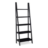 Linon Archdale Black 72" Open Back Ladder Bookshelf with 5 Adjustable Shelves Linon