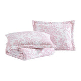 Laura Ashley - Twin Quilt Set, Soft & Reversible Cotton Floral Bedding with a Medium Weight Feel, 2 Piece Bed Set with Matching Pillowcase (Bedford Pink) Laura Ashley