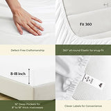 Mayfair Linen 100% Egyptian Cotton Queen Size Sheets Set - 4 PC Luxury Set, 600 Thread Count Egyptian Cotton Sheets Queen Size (White), Soft, Cooling, 16" Deep Pocket Sateen Weave Hotel Bedsheet Mayfair Linen