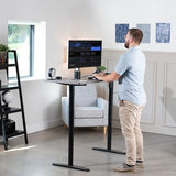 VIVO Electric Single Motor Standing Desk Frame for 41 to 74 in Table Tops, Memory Height Adjustment, Frame Only, Black, DESK-E151EB VIVO