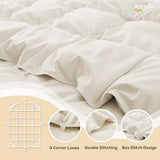 Joysoul Goose Feathers Fiber Comforter - Lightweight Ultra Soft Fabric Cover Breathable White Down Feather Fill, Twin Size Duvet Insert (68" X 88") Joysoul