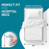White Classic Fitted Hospital Bed Sheets Set of 3, Cotton Fitted Sheet with 200 Thread Count, Soft Standard Sheets for Hospital Bed Size: 36" x 80" x 9" White Classic