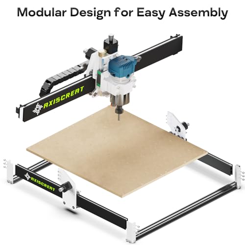 Axiscreat CNC Router Machine 6060, 710W Power Trimmer Router, Linear Rails and Belt Driven, 3-Axis Cnc Engraving Milling Machine for Wood Acrylic Aluminum, Working Area 23.6" x 23.6" x 3.74" - WoodArtSupply