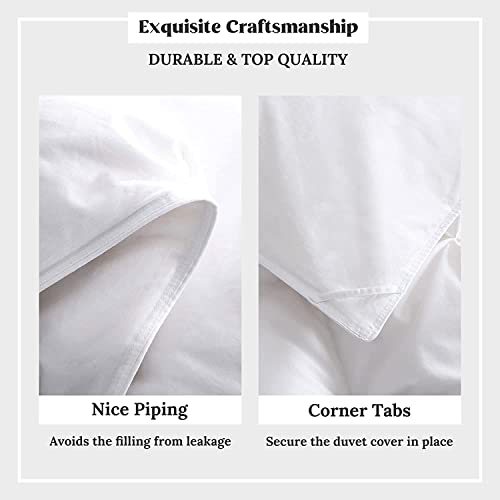 puredown® Goose Down Comforter Full/Queen Size 800 Fill Power, 100% Cotton All Season Duvet Insert 700 Thread Count, Cloud Fluffy Pinch Pleat Extra Warmth puredown