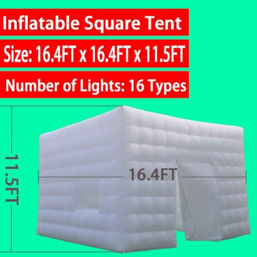 16FT Inflatable Club Night Party Tent with LED Light and Blower Adjustable to Multiple Colors Inflatable Night Club Tent for Adults SAYOK