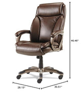 Alera Alera Veon Series Executive High-Back Bonded Leather Chair, Supports Up to 275 Lb, Brown Seat/Back, Bronze Base Alera