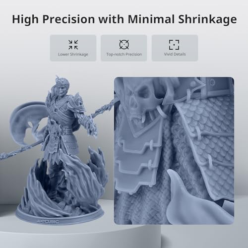 ANYCUBIC ABS-Like 3D Printer Resin Pro 2, Stronger and Tougher, High Precision and Long-Lasting, Low Odor, Wide Compatibility for All LCD Resin 3D Printers (Grey, 1kg)