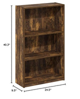 Furinno Jaya Simply Home Adjustable Shelf Bookcase, 3-Tier, Amber Pine Furinno