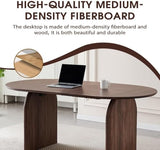 Tviorst 70.87" Oval Dining Room Table for 4-6, Mid Century Furniture Modern Kitchen Table with Thick Sturdy Wooden Base, Space-Saving for Kitchen, Living Room, Office Tviorst