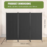 VEVOR Room Divider, 3 Panel Room Dividers and Folding Privacy Screens, Fabric Partition Room Dividers for Office, Bedroom, Dining Room, Study, Freestanding, Gray VEVOR