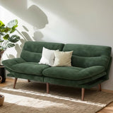 PERLECARE Convertible Futon Sofa Bed, 66" Corduroy Futon Couch with Adjustable Backrest and Armrests, 3-in-1Recliner Sleeper Sofa for Small Spaces, Play Room,Living Room or Office（66 in,Green） PERLECARE