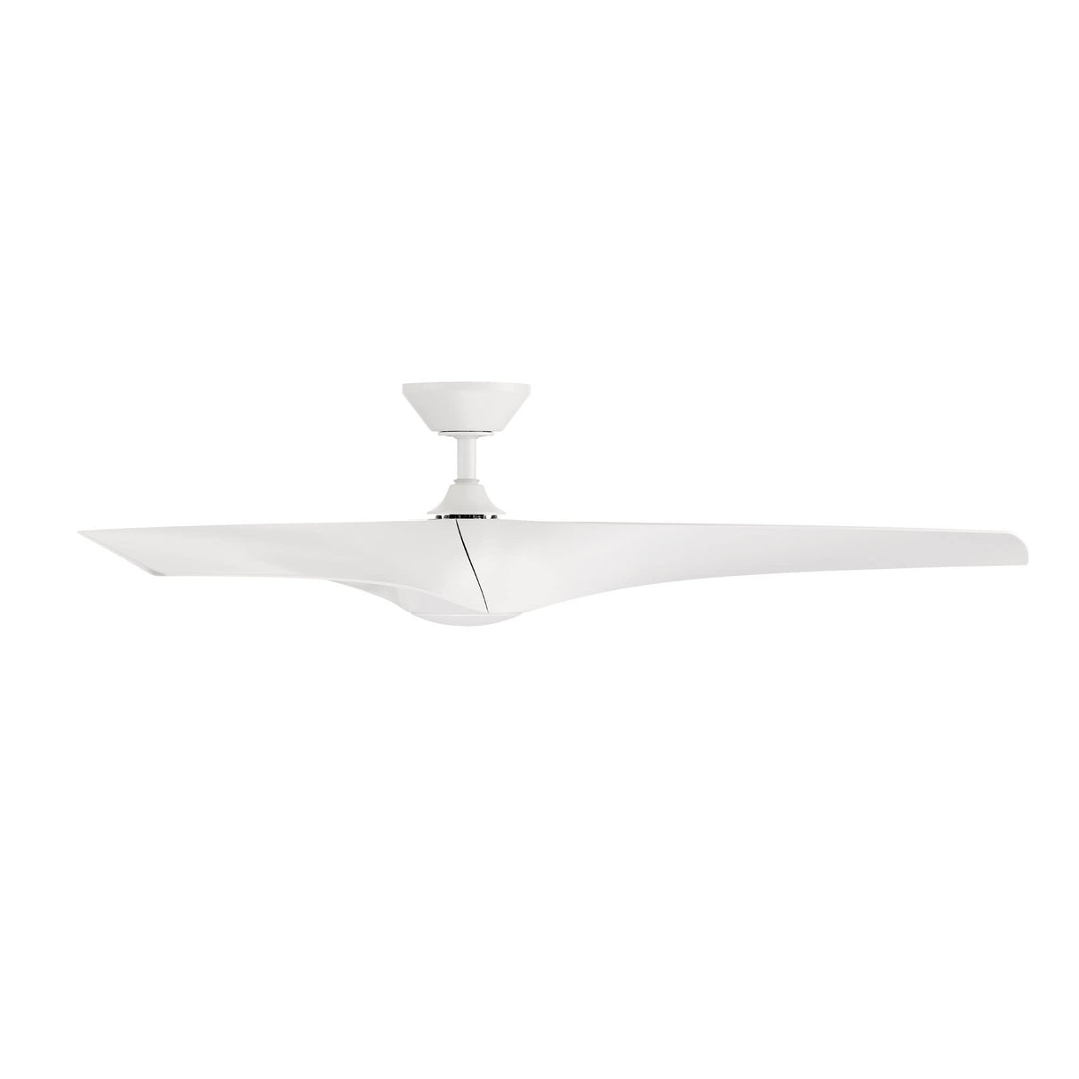 Zephyr Smart Indoor and Outdoor 3-Blade Ceiling Fan 52in Matte White with Adjustable CCT 2700K-3000K-4000K-5000K LED Light Kit and Remote Control works with Alexa, and iOS or Android App Modern Forms